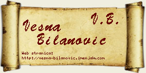 Vesna Bilanović vizit kartica